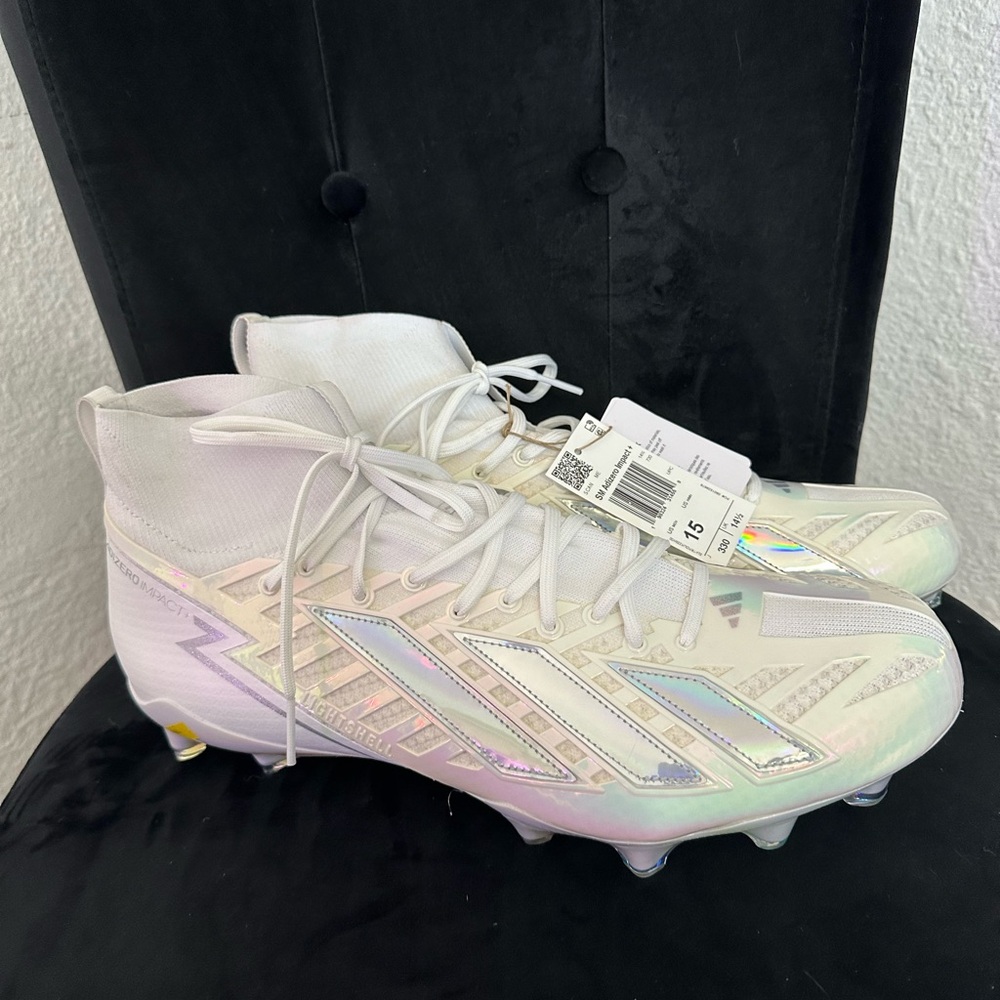 adidas White and Iridescent Athletic Shoes